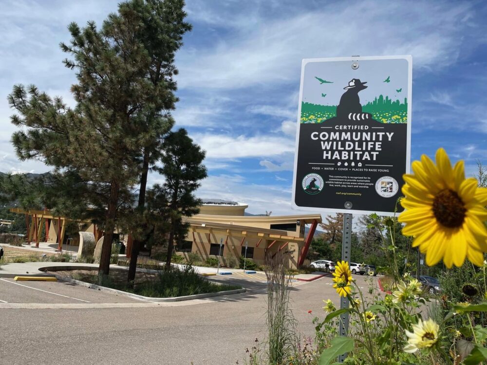 community wildlife habitat sign